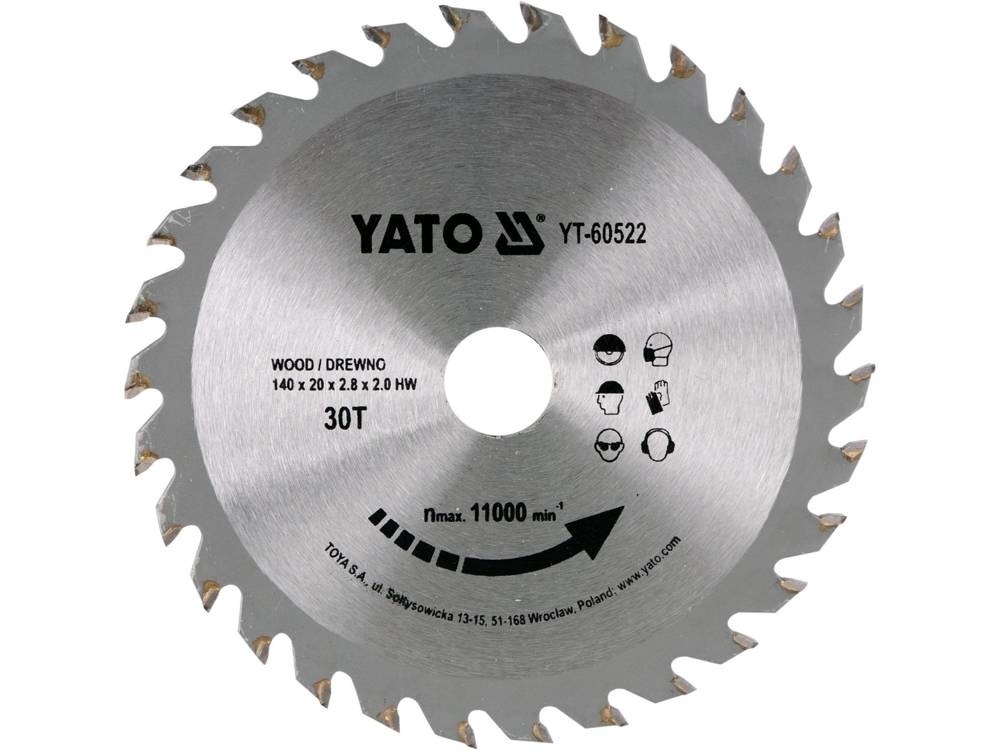 YATO Lame de scie circulaire Ø140 mm - 30T - diamètre intérieur 20 mm