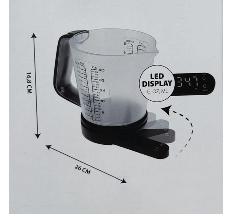 Balance de cuisine avec bol mélangeur 1,2 litres