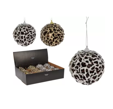 Nampook Boule de Noël 10cm Imprimé léopard ET tigre 12 Pièces - Ø10
