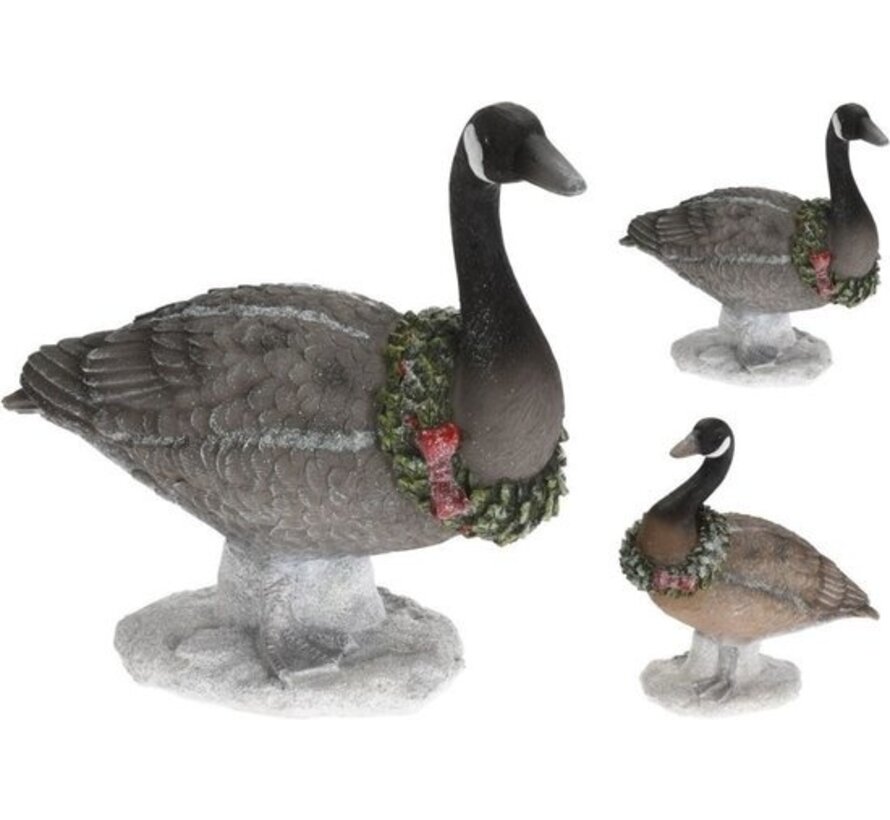 Canard Oies SET of 2 - 22cm Avec Couronne - Statue de jardin