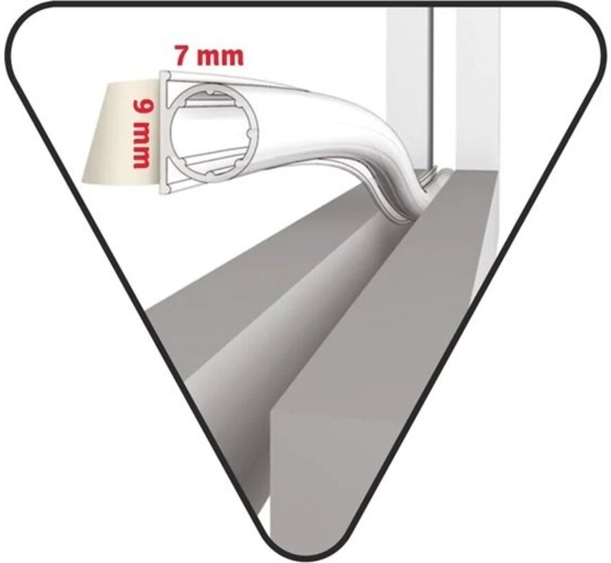 Deltafix Bande d'aération silicone profilé en O - Blanc - 1-7mm - 2 X 3mtr