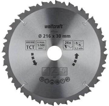 Wolfcraft Lame de scie Wolfcraft HM 216 x 30 x 3,2 mm