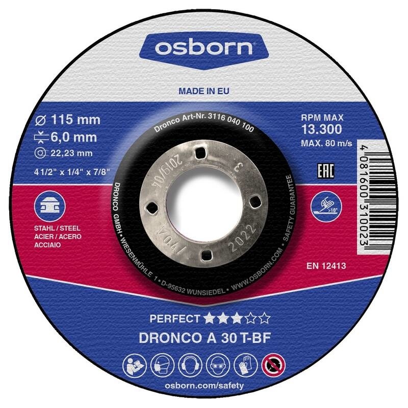 Dronco Tampons d'appui ligne parfaite 230 x 6,0 x 22,23 mm, 10 pièces