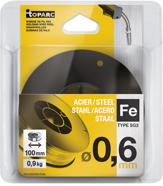 GYS Bobine de fil plein en acier G3Si1/ER70S-6, Ø 0.6mm - fût en plastique S100