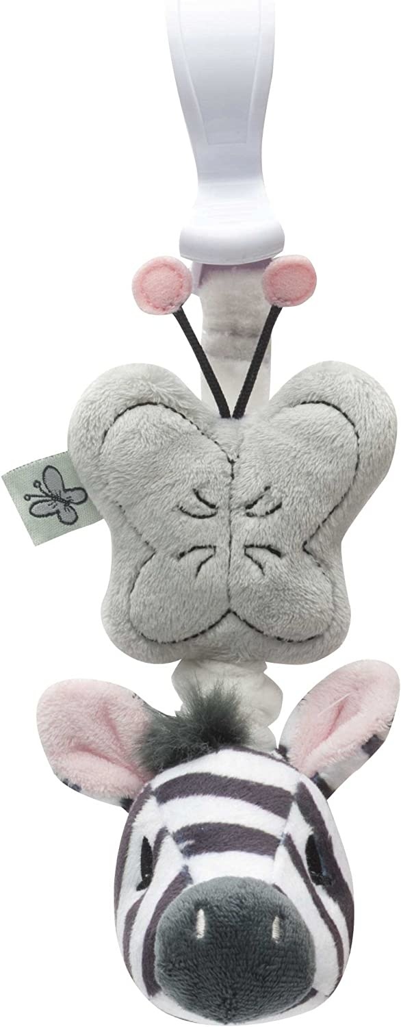 Bébé-jou Jouet de dentition Zèbre vibrant - crochet pour poussette/chaise/berceau