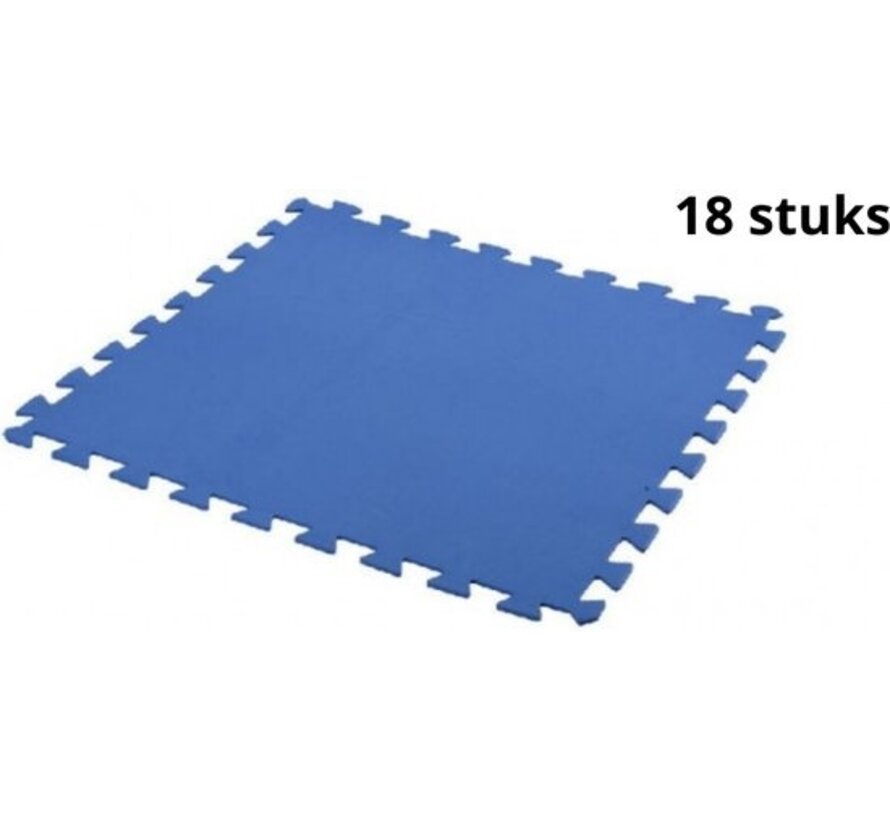 Carreaux de base de piscine - mousse bleue - 50 x 50 cm - 18 pièces - 4,5m²