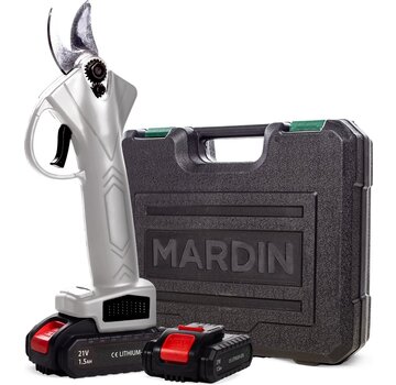 Mardin Mardin - Sécateur électrique - Avec mallette - 2 piles - Gris