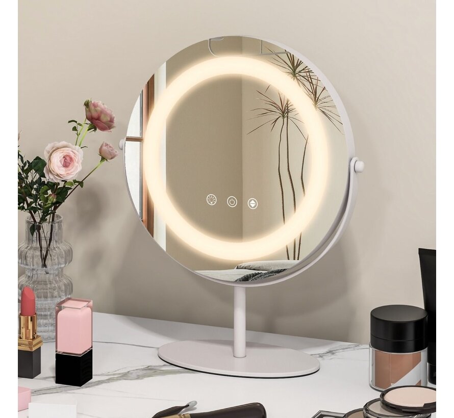Coast Make-Up Mirror with LED Lighting - Ø25 cm - Sur pied