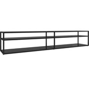 vidaXL vidaXL-Tv-meubel-220x40x40,5-gehard-glas-zwart