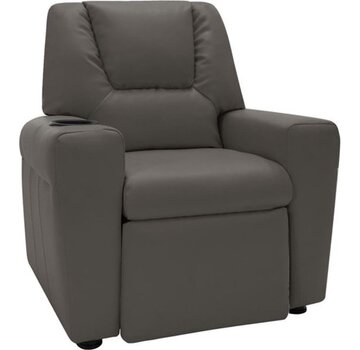 vidaXL vidaXL Fauteuil d'enfant réglable en cuir-anthracite-gris