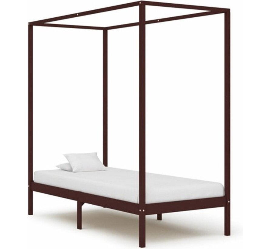vidaXL-Cadre de lit à ressorts-massif-bois vert-marron foncé-100x200-cm