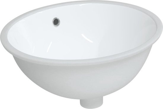 vidaXL Évier-ovale-47x39x21-cm-céramique-blanc