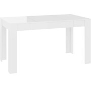 vidaXL vidaXL-Table à manger-140x74.5x76-cm-panneau de particules-haut-brillant-blanc