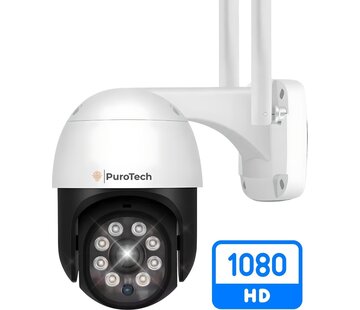 PuroTech PuroTech Security Camera PRO - Wifi Smart Waterproof IP66 - Rotatif et inclinable - Pour l'intérieur et l'extérieur - Full HD 5MP - Caméra IP dôme - Vision nocturne - Internet sans fil - Avec enregistreur