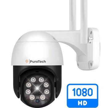 PuroTech PuroTech Security Camera PRO - Wifi Smart Waterproof IP66 - Rotatif et inclinable - Pour l'intérieur et l'extérieur - Full HD 5MP - Caméra IP dôme - Vision nocturne - Internet sans fil - Avec enregistreur