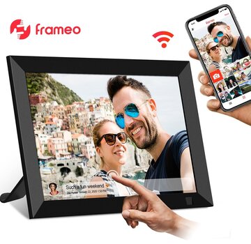 PuroTech PuroTech - Cadre photo numérique Full HD 10,1 pouces - Cadre photo - WiFi - Meilleure qualité d'image - Application Frameo - Écran tactile IPS - Noir - Cadre photo diaporama - Mémoire de 16 Go incluse - Conseil cadeau