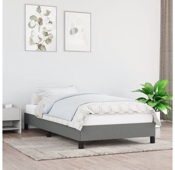 vidaXL vidaXL-Cadre de lit-tissu-gris foncé-90x200-cm