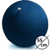 Backerz® Sitting Ball Office and Home 55 CM - Luxury Yoga Ball - Sitting Ball with Sleeve - Ergonomic Office Chair Ball - Linen Dark Blue