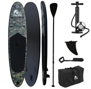 Pacific Pacific Special Edition Sup Board - Camouflage - Étui étanche GRATUIT pour téléphone portable - Extra Sturdy - 305 cm - 7 pièces - Jusqu'à 100 kg - Gonflable - Copy