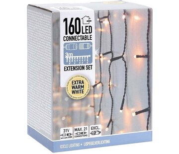 Nampook Icicle connectable - 160 LED - 3m - blanc chaud intérieur/extérieur