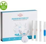 Smilesy Kit complet de blanchiment des dents - Sans Peroxyde (0%) - Dents plus blanches - Blanchiment des dents - Kit de blanchiment des dents - 3 seringues de gel incluses - 100% Vegan