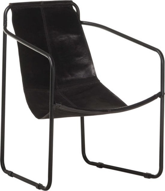 vidaXL Fauteuil de relaxation en cuir véritable noir