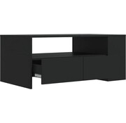 vidaXL vidaXL Table basse-102x50x45-cm-bois usiné-noir