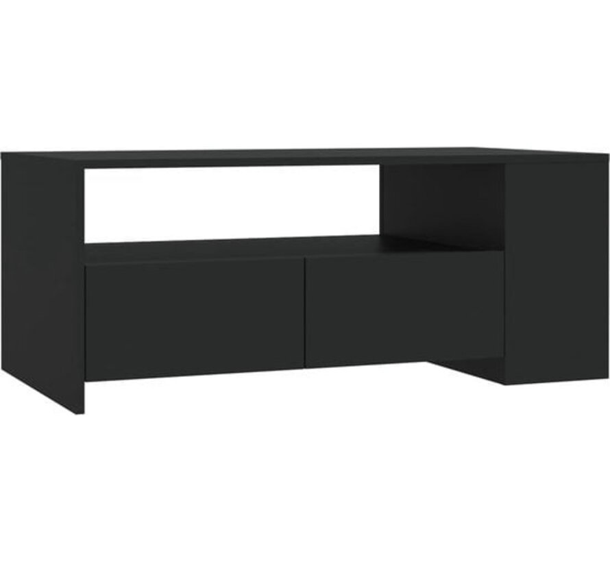 vidaXL Table basse-102x50x45-cm-bois usiné-noir