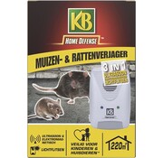 KB KB Home Defense Répulsif pour rats et souris - Electromagnétique / Ultrasonique / Flash lumineux - Portée de 220m2 - Respectueux des animaux - Répulsif pour nuisibles