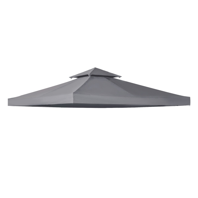 Toit de remplacement Outsunny - pour abri de jardin/tente de fête - Gris - 3 x 3 m
