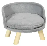 Pawhut PawHut Dog Bed - Lit surélevé pour animaux de compagnie avec oreiller - Ø40.5 - Max. 5KG - Gris