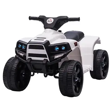 HOMCOM HOMCOM Quad électrique pour enfants - Moto électrique avec 2 phares - 65x40x43 cm - Noir/Blanc