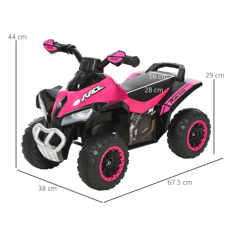 HOMCOM Voiture à pédales - Voiture à pédales pour enfants avec musique - Max. 20KG - Rose