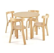 Coast Table enfant Coast avec 4 chaises - Imperméable - Bois - 60x60x50 cm