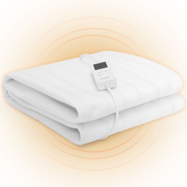 Matelas chauffant électrique Coast - 4 niveaux de chaleur - minuterie de 12 heures - 150 x 80 cm - blanc