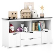 Coast Coast Toy Cabinet - Avec 4 tiroirs - 121 x 33 x 62 cm - Blanc/Noir