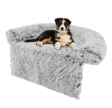 Coast Couverture pour chien Coast - Peluche - Lavable - 112 x 108 x 18 cm - Gris