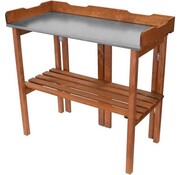 Garten Table à plantes avec feuille de zinc - Garten - Tablette en bois - Pliable - 94 x 43 x 86 cm