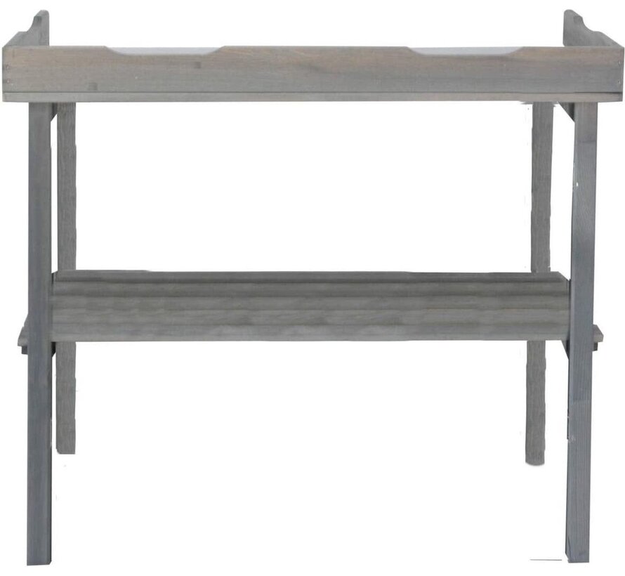 Kynast Table de rempotage en bois avec plan de travail galvanisé - Avec support de rangement - Anthracite - 78x38x86 cm