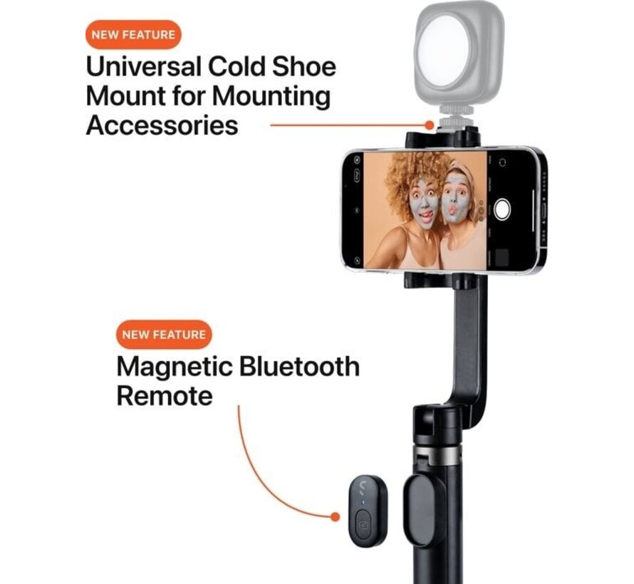 ShiftCam TravelPod Selfie Selfie stick and tripod - pivotant à 360° - 3 niveaux de hauteur - télécommande Bluetooth - noir