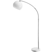 Merkloos Lampe à arc design rétro - Lampadaire - Argent - Blanc opale