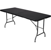 Perel Perel Table pliante, pliable, résistante aux intempéries, poignée, aspect rotin, maximum 100 kg, noir