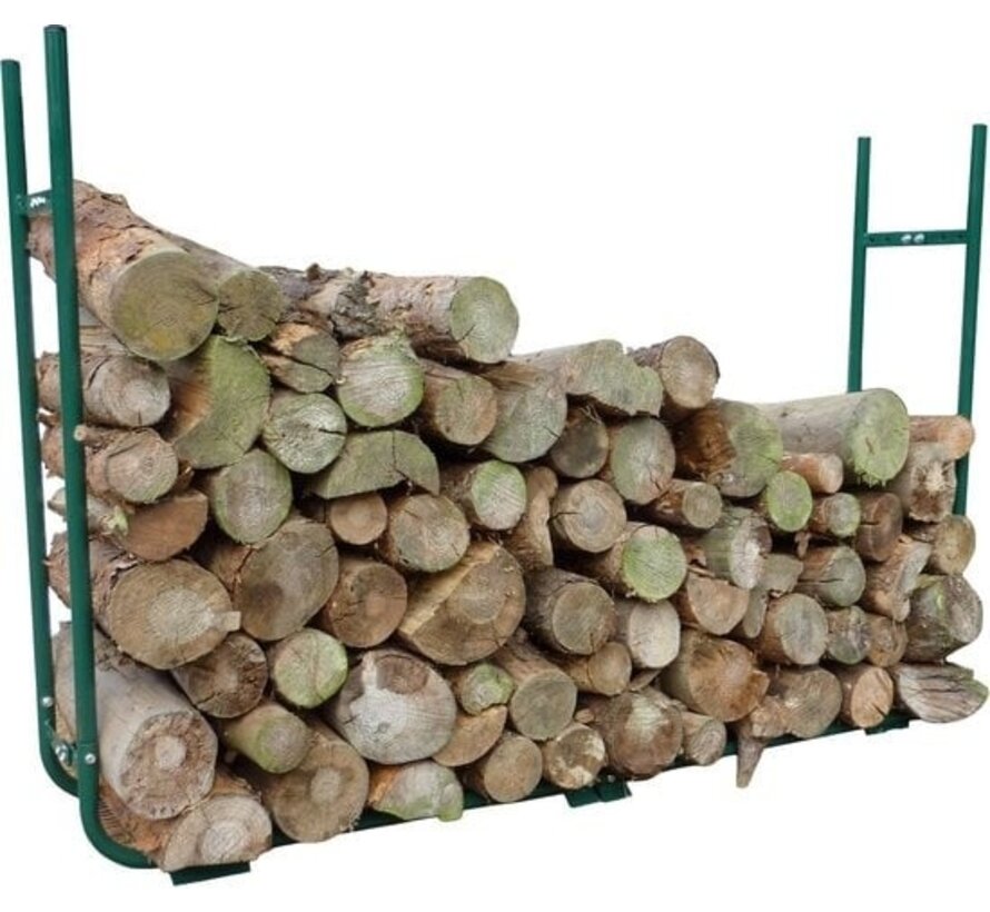 Toolland Support de stockage de bois de chauffage, taille ajustable, 30 x 220 x 105cm, robuste, vert
