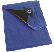 Perel Perel Tarpaulin, très solide, 26 anneaux, coins renforcés, rectangulaire, bleu/noir, 140 g/m², 5 x 8 m