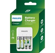 Philips Chargeur de batterie Philips - Piles rechargeables incluses - Chargeur de batterie pour AA et AAA