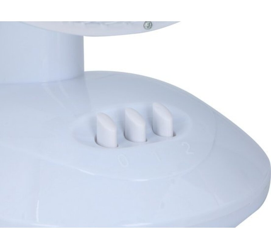 Lifetime Air Ventilateur de table - Ø23cm - 2 Vitesses - Fonction inclinable - Fonction pivotante - Blanc