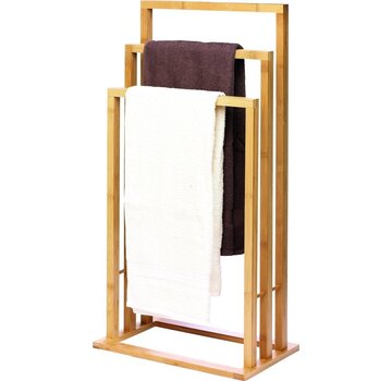 Merkloos Porte-serviettes en bambou 3 hauteurs - autoportant