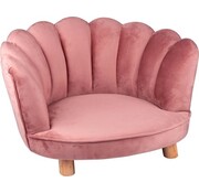 MAXXPRO maxxpro Chaise pour chien et chat - Rose - Surélevée avec pieds en bois - Matière velours - 61.5 x 52 x 33 CM - Animaux jusqu'à 80 KG