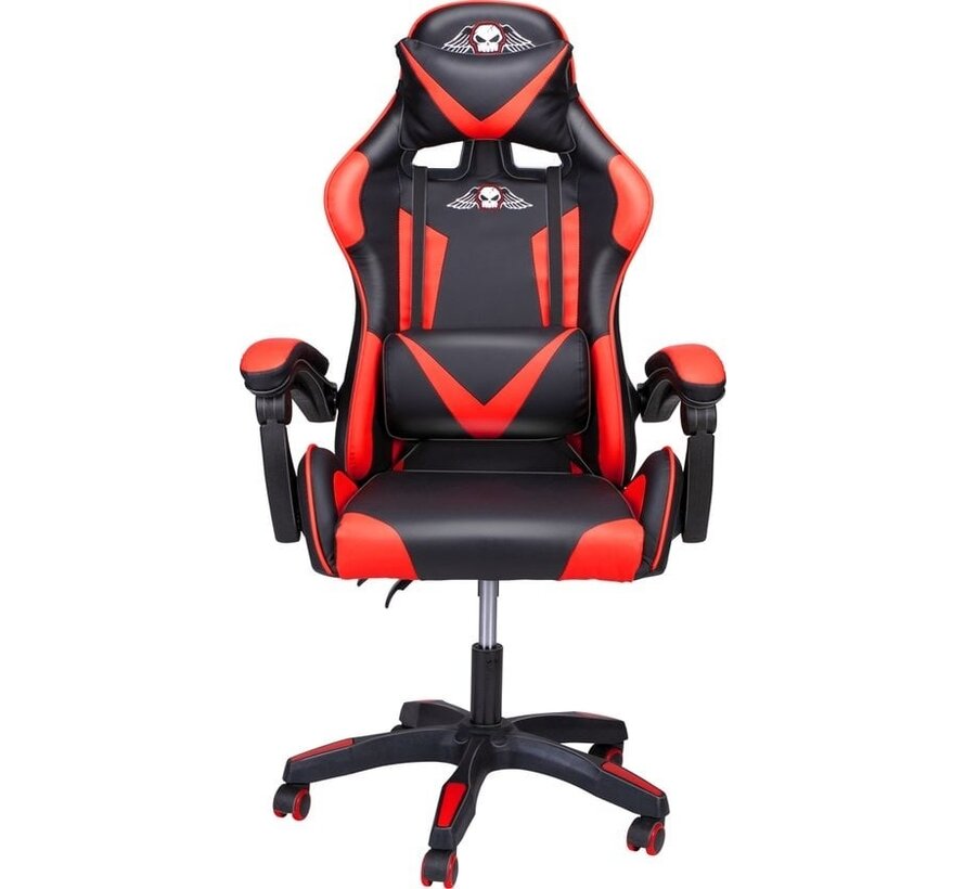No Fear Gaming Chair - Chaise de jeu - Chaise de bureau - Hauteur réglable de 46 à 56 cm - Rouge/Noir
