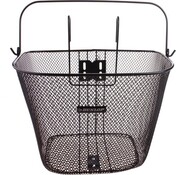 Dunlop Dunlop Bicycle Basket Handlebar 22L - Panier à vélo avec guidon et crochets - Panier à vélo 34 x 24,5 x 26 cm - Convient aux vélos électriques, aux vélos de tourisme et aux vélos de ville - Métal - Noir